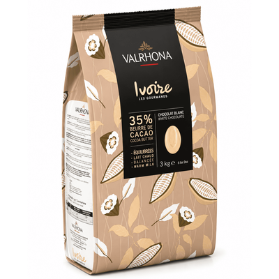 Fèves Ivoire Chocolat Blanc 35% Valrhona 3kg
