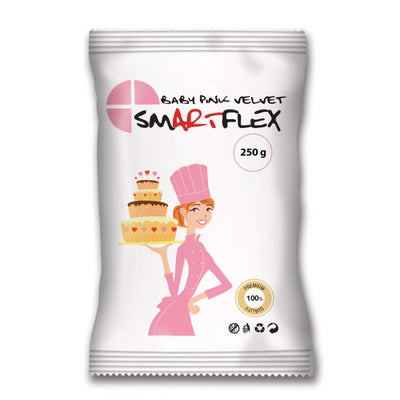 Pâte à sucre baby pink 250g SmartFlex – pâte souple rose pastel

