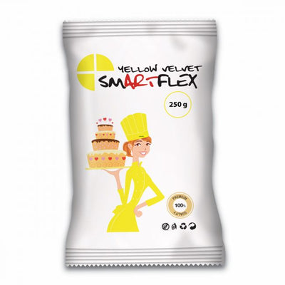 Pâte à sucre jaune 250g SmartFlex – pâte souple pour décor soleil, fleurs et smileys
