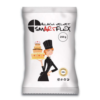 Pâte à sucre noire 250g SmartFlex Velours – finition élégante petits gâteaux
