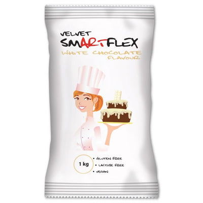 Pâte à sucre 1 kg chocolat blanc SmartFlex Velours – couverture et décor
