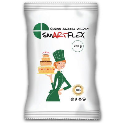 Pâte à sucre vert gazon 250g SmartFlex – décoration herbe, forêt, foot, jungle
