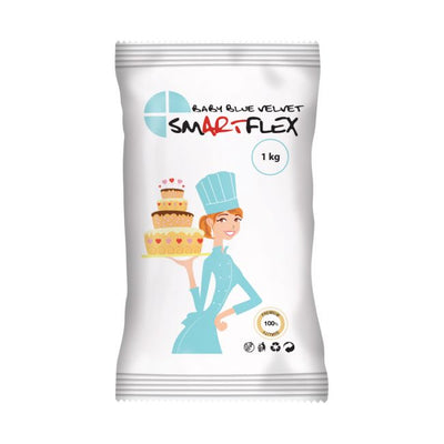 Pâte à sucre bleu ciel 1kg SmartFlex – pâte souple Baby Blue pour cake design
