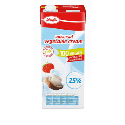crème fouettée vegan, Schlagfix, crème végétale, sans lactose, sans gluten, crème 1000 ml, crème végétalienne pâtisserie
