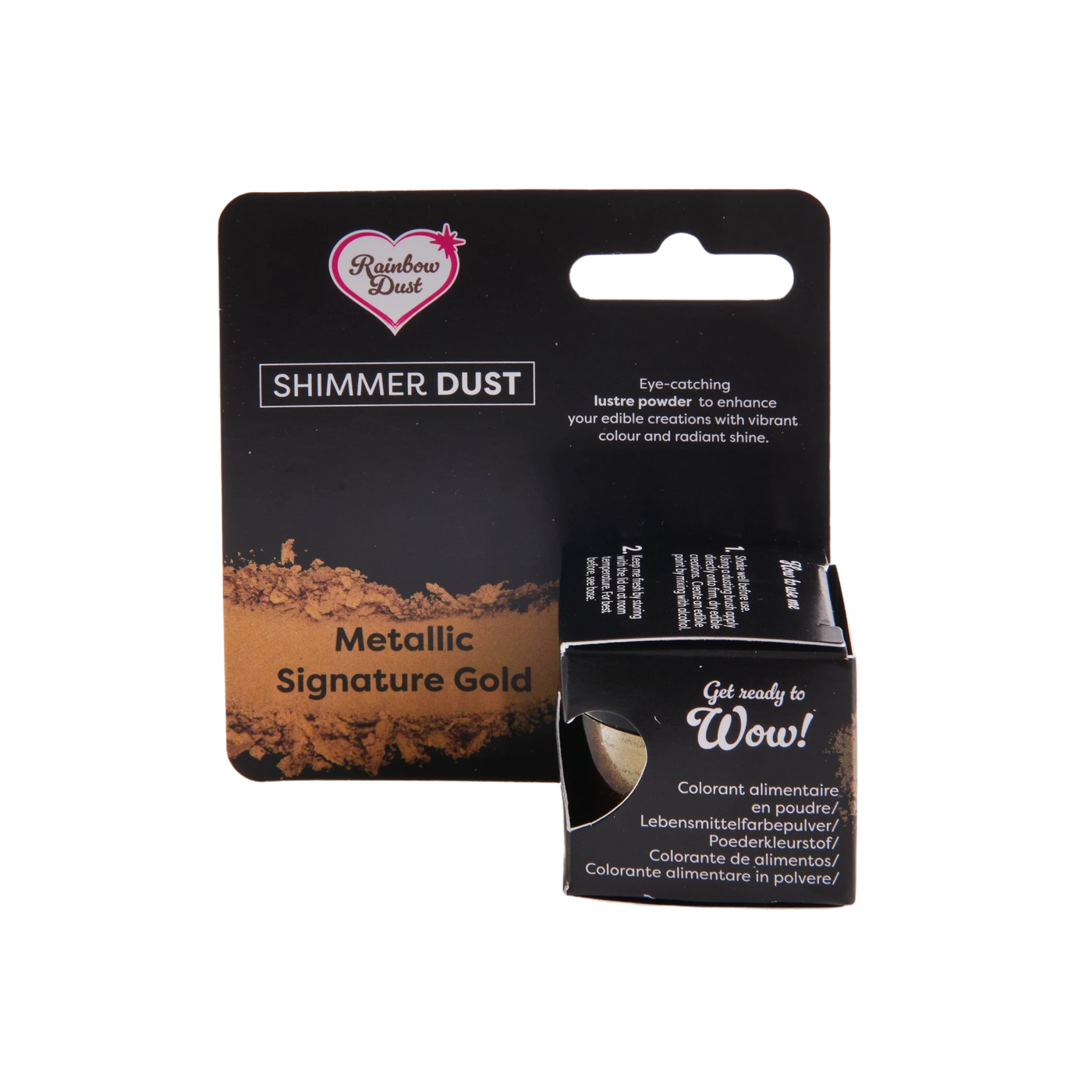 shimmer dust metallic signature gold