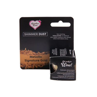shimmer dust metallic signature gold