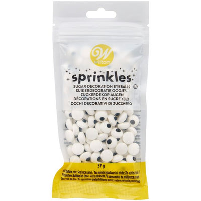 Wilton Yeux en Sucre 57 g | Décors comestibles Ø 1 cm pour cupcakes, gâteaux & cake pops
