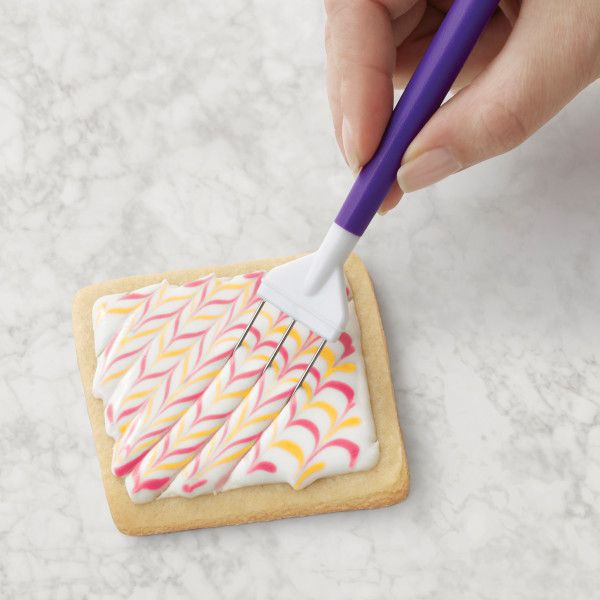 Motif chevrons avec peigne 3 dents Wilton