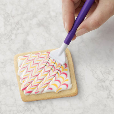 Motif chevrons avec peigne 3 dents Wilton