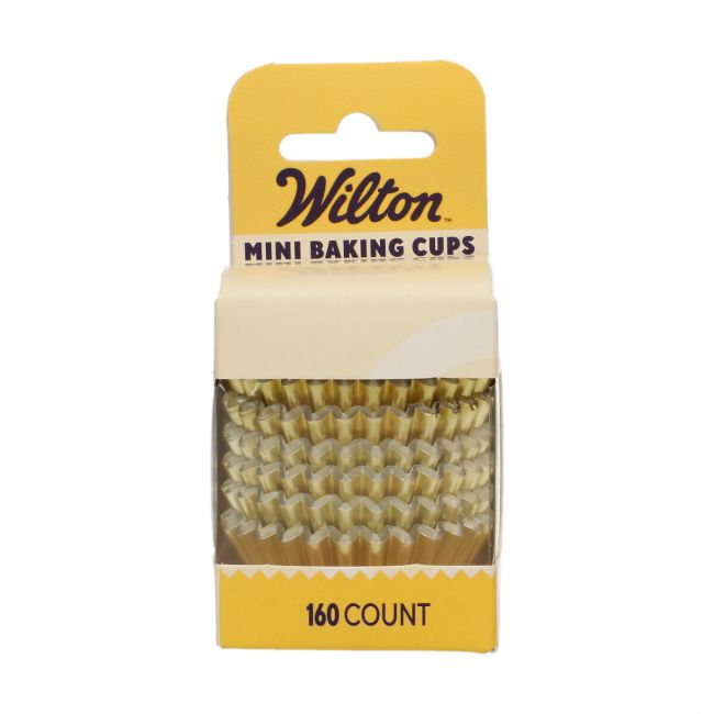 Wilton Mini Metallic Baking Cups or — boîte de 160 caissettes mini