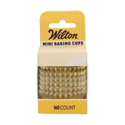 Wilton Mini Metallic Baking Cups or — boîte de 160 caissettes mini