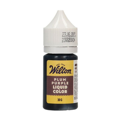 Donnez une touche élégante à vos créations avec le colorant alimentaire liquide Wilton Plum Purple 30 g. Hydrosoluble, pigments intenses, certifié Halal, végétarien et vegan.