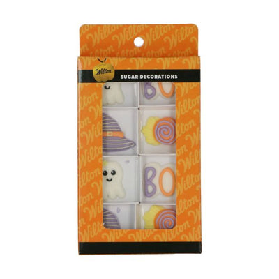 Wilton Décors en Sucre Mignon Halloween – Set/8 | Fantômes, Chapeaux & “BOO!”