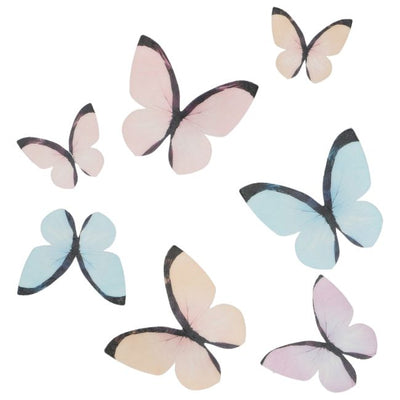 Décorations comestibles Wilton papillons pastel en papier azyme – set de 8