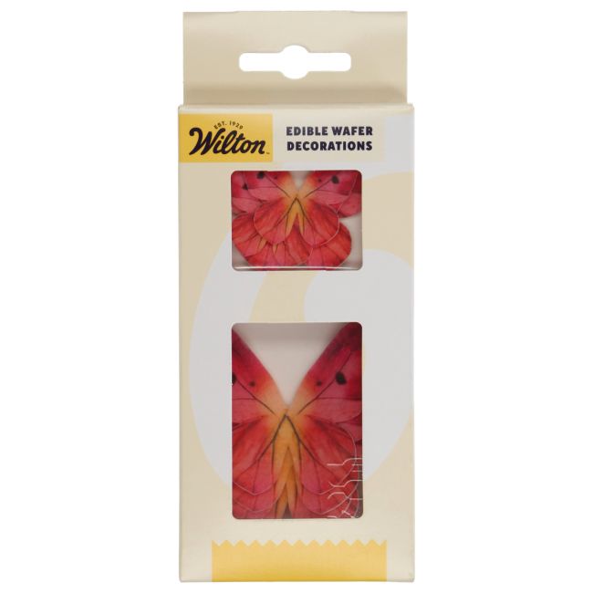 Set/8 Décorations en Papier Comestibles Papillons - Rose Ombré
