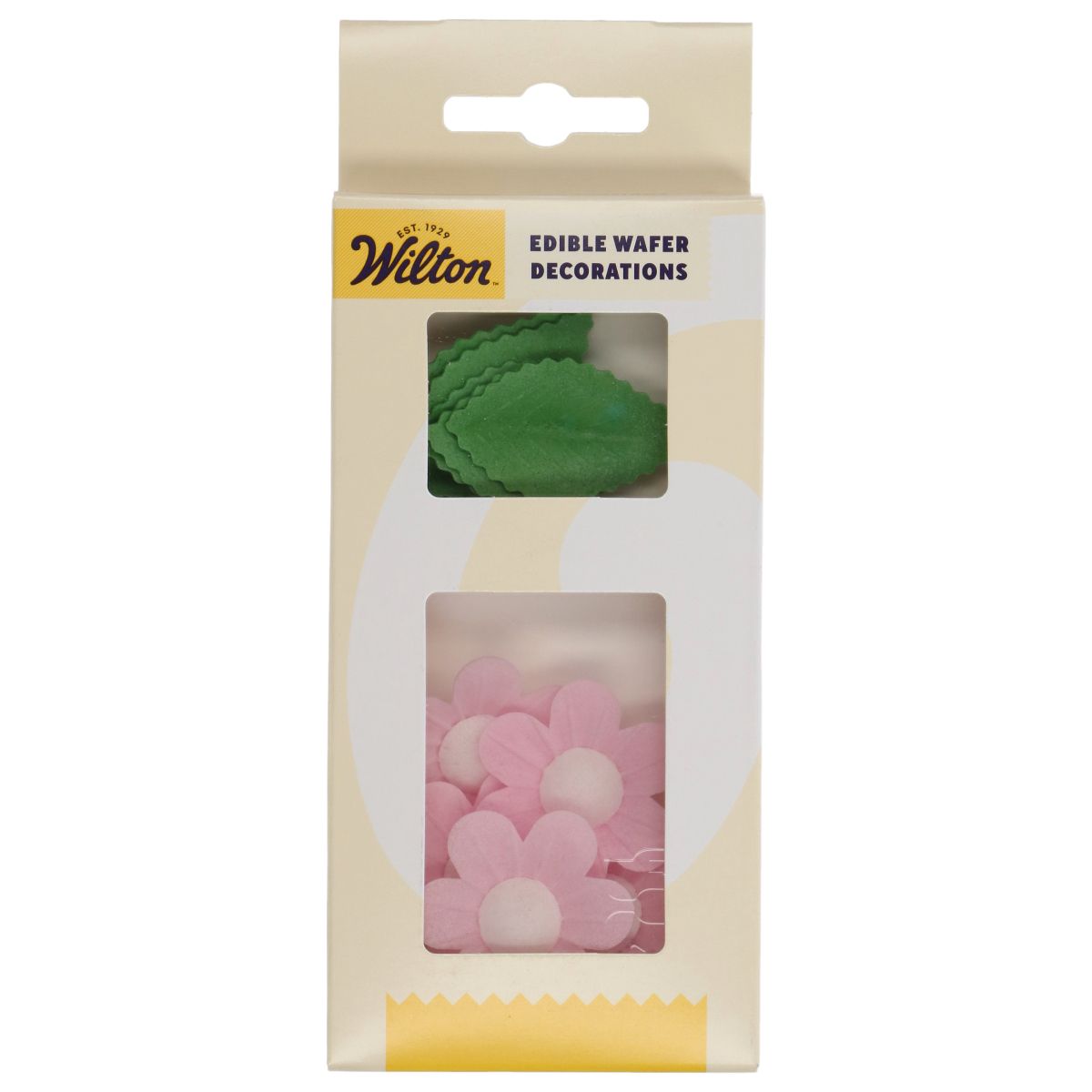 Set/11 Edible Paper Decorations - Pink Flowers & Leaves