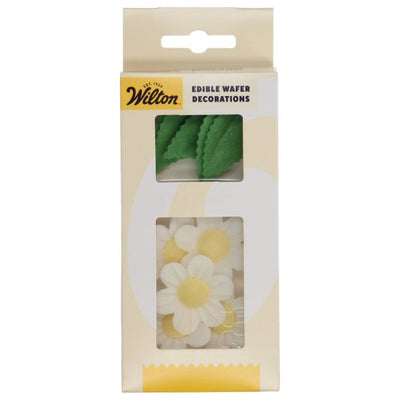 Set/11 Décorations en Papier Comestibles - Fleurs & Feuilles Blanches
