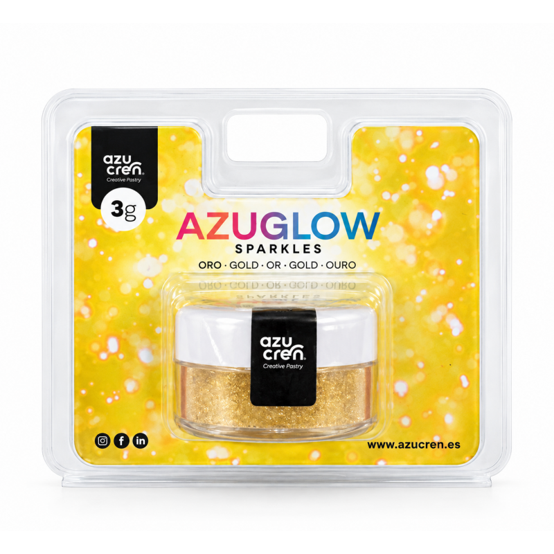 Paillettes comestibles Azuglow Sparkle Or 3 g Azucren