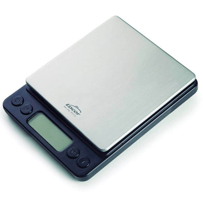 Balance de précision 2 kg avec plateau en acier inoxydable et écran LCD – vue 3/4