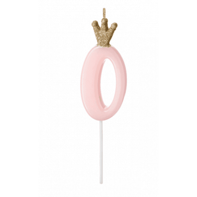 Bougie Numéro - Gold Crown Baby Pink - Variantes disponibles - PARTY DECO