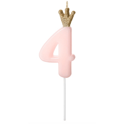 Bougie Numéro - Gold Crown Baby Pink - Variantes disponibles - PARTY DECO