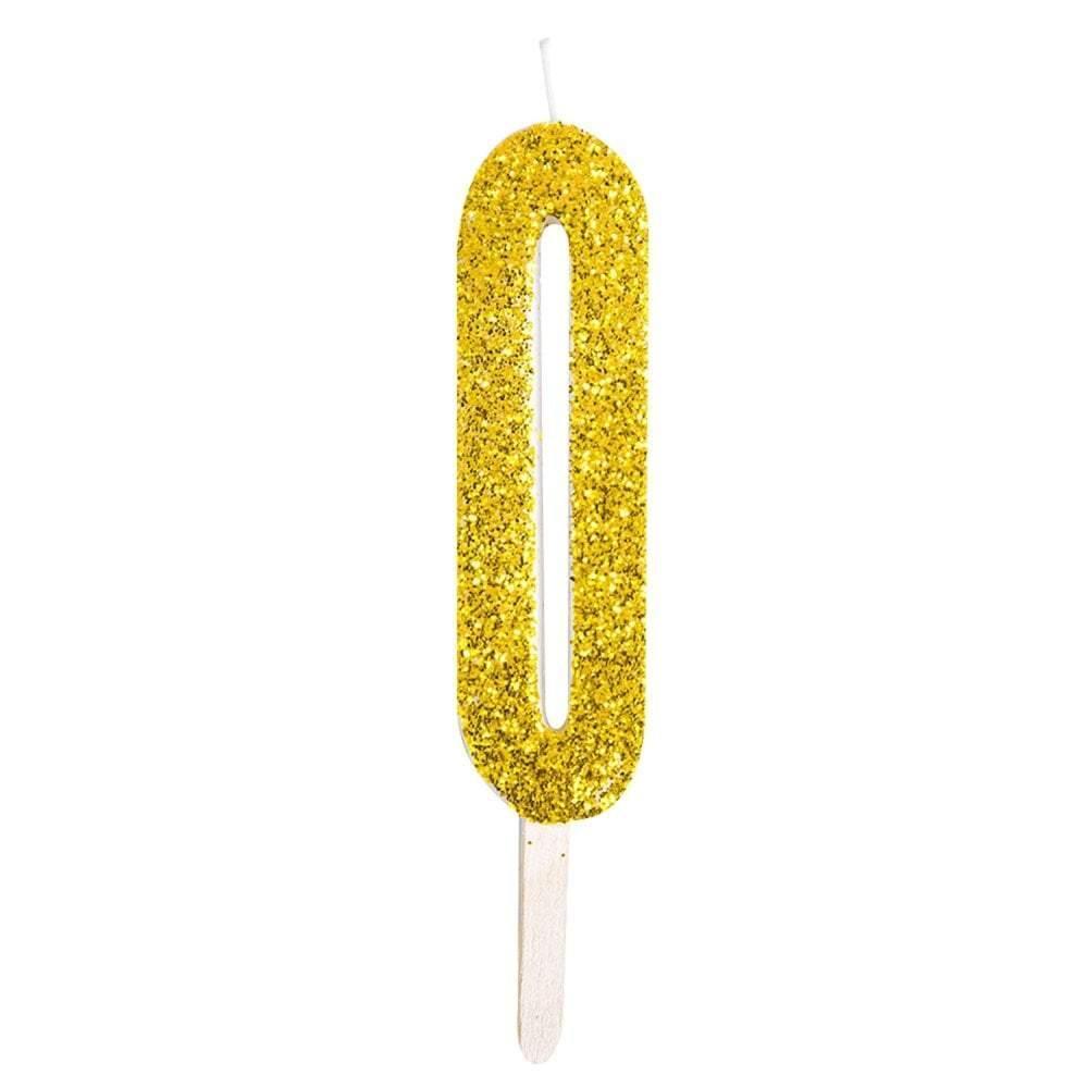 Bougie Pailletée Or - Chiffre - vue 2