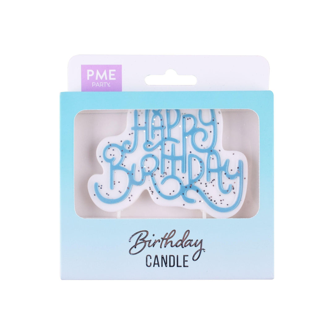Bougie Topper - Blue Happy Birthday