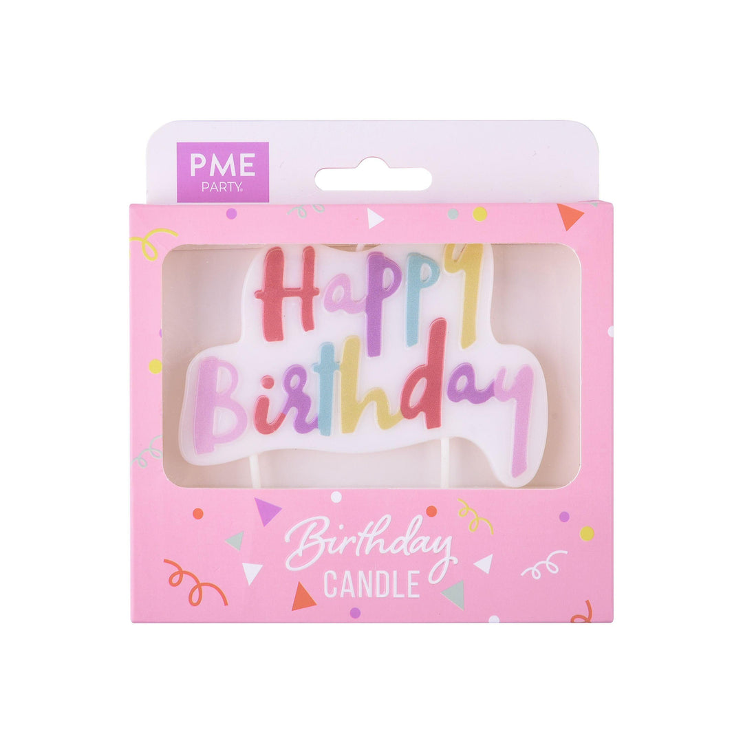 Bougie Topper - Pink Pastel Happy Birthday