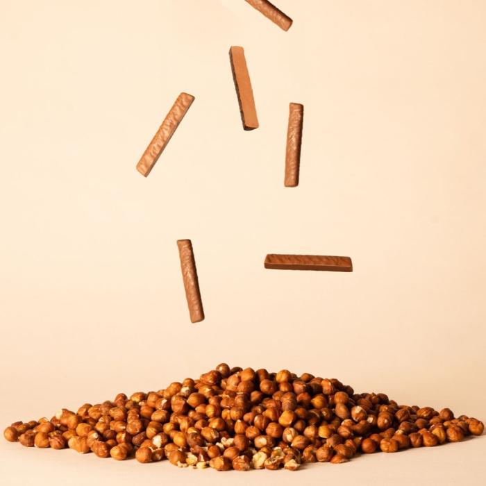 Ramas de chocolate con leche 33 % rellenas de gianduja – 2,5 kg