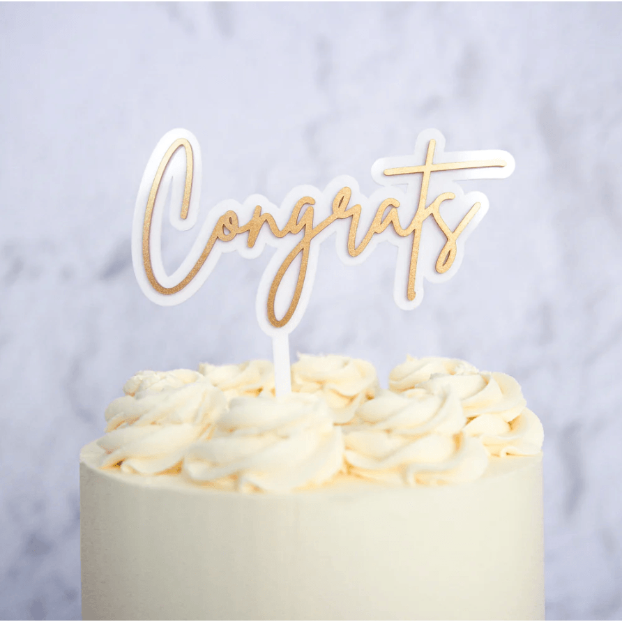 Cake Topper CONGRATS - Trendy Gold - SWEET STAMP
