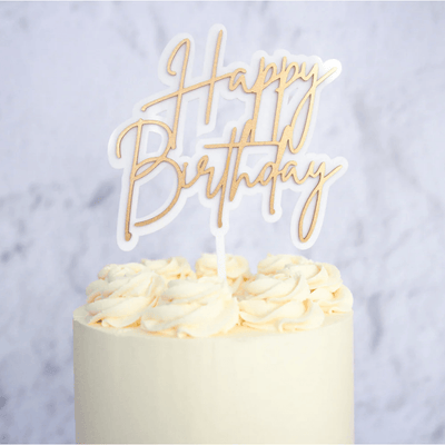 Cake Topper Happy Birthday - Trendy Gold - SWEET STAMP