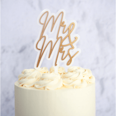 Cake Topper Mr & Mrs - Trendy Gold - SWEET STAMP
