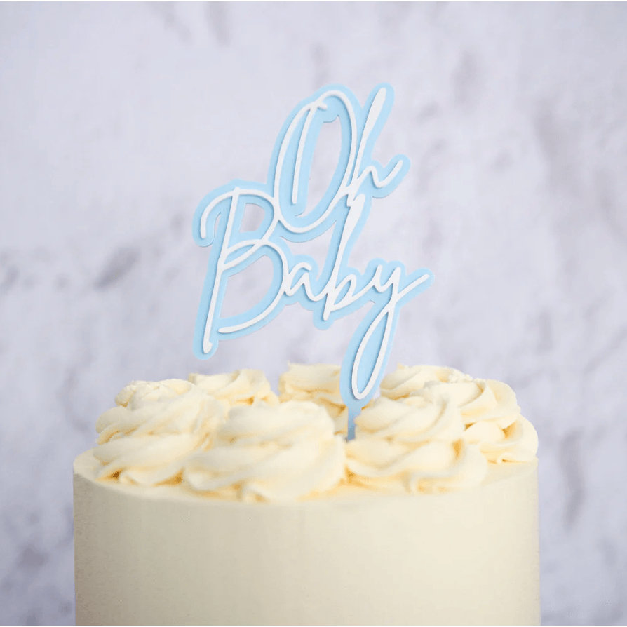 Cake Topper Oh Baby - (Modèle Fille ou Garçon au choix) - SWEET STAMP
