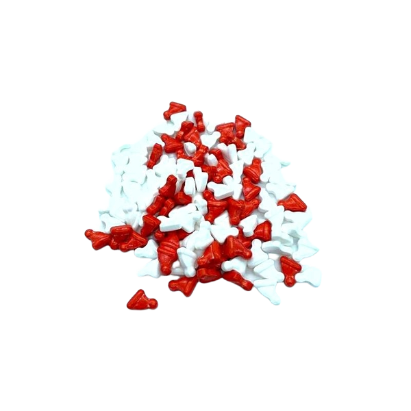 Décorations en sucre Azucren – mini chapeaux de Père Noël rouges et blancs 90 g