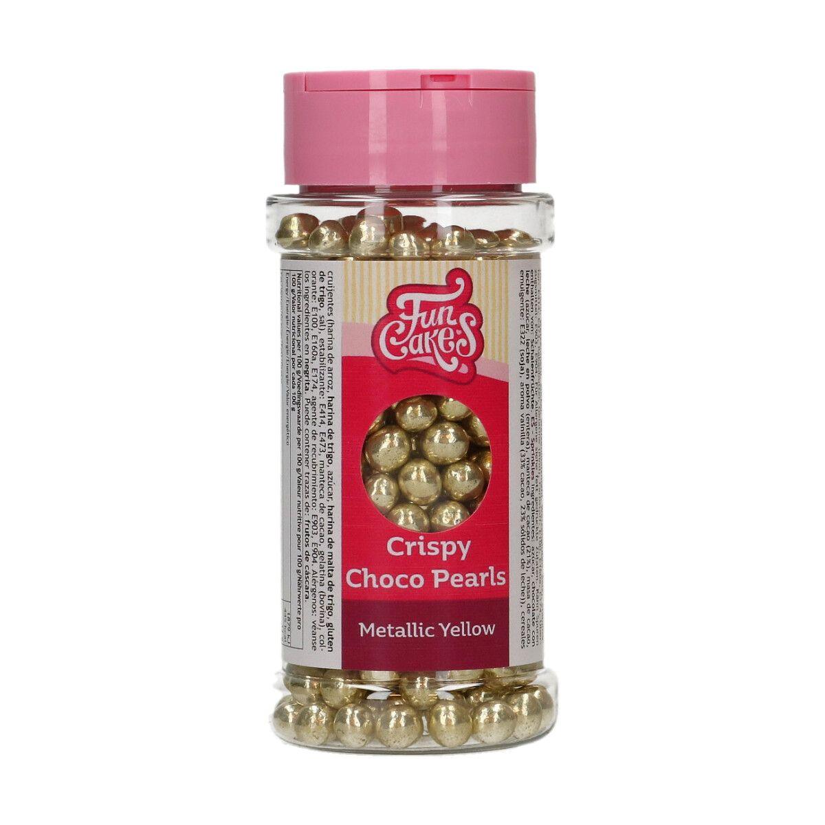 Choco Pearls - Metallic Yellow 60g - FUN CAKES