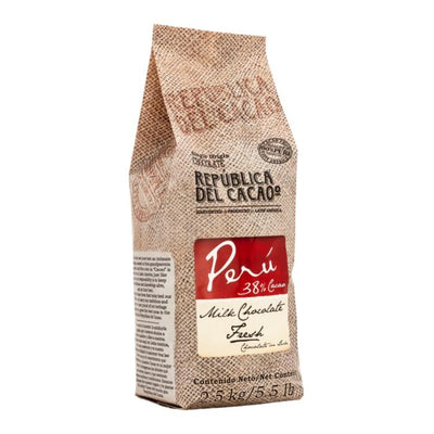 Sac 2,5 kg de chocolat au lait 38 % du Pérou – Republica del Cacao