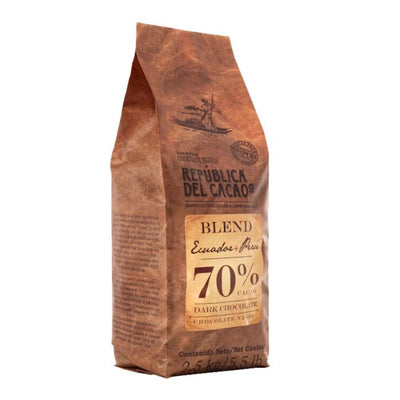 Sac 2,5 kg de chocolat noir 70 % blend Équateur + Pérou – Republica del Cacao
