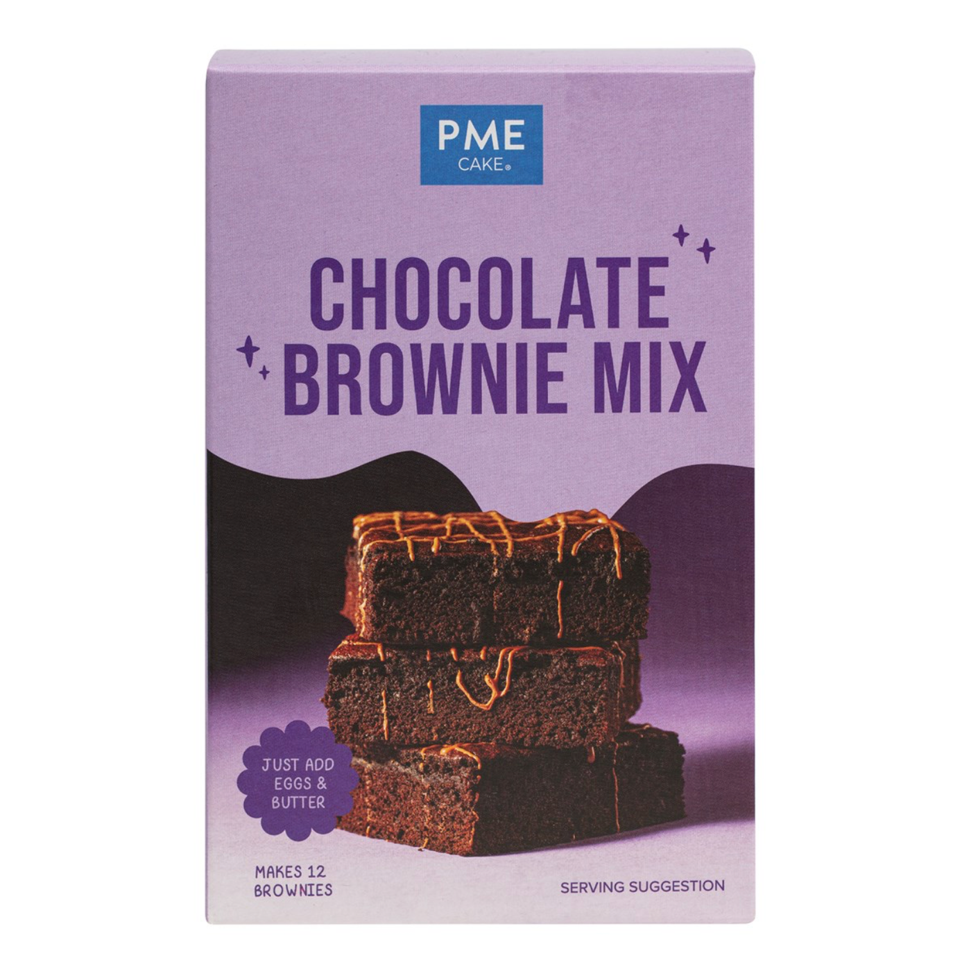 Préparation pour brownies au chocolat PME 500g – visuel boîte et brownies