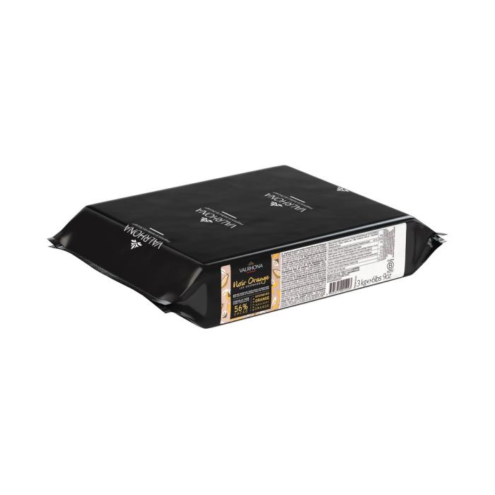 Chocolat noir Valrhona Noir Orange 56 % – bloc 3 kg – couverture professionnelle aromatisée
