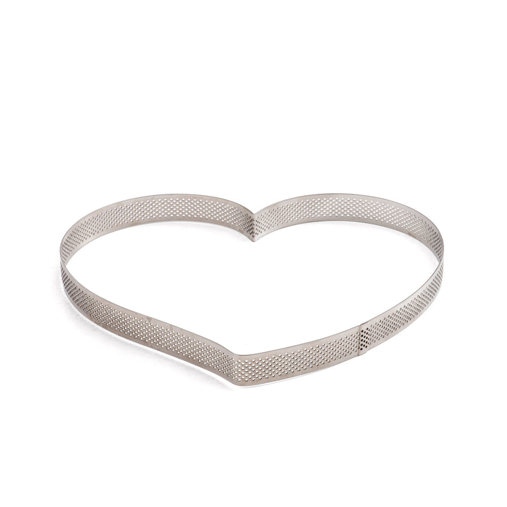 Cœur Micro-perforé Inox – 18x16 cm