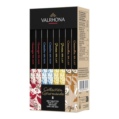 Coffret Valrhona – 8 Mini Tablettes de Chocolat Noir et Lait – 160 g