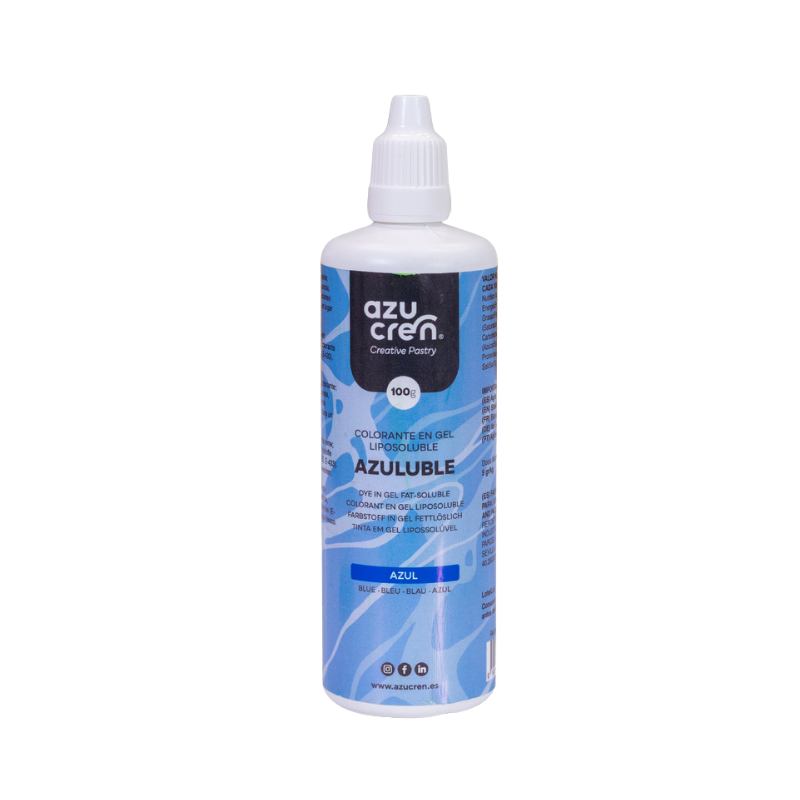 Flacon de 100 ml de colorant bleu liposoluble en gel pour chocolat et pâtisserie