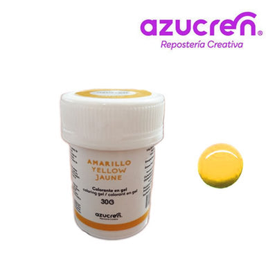 Colorant alimentaire jaune Azucren 30g hydrosoluble en gel pour pâte à sucre