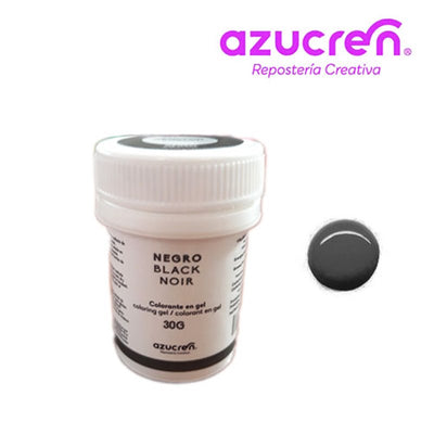 Colorant alimentaire en gel noir Azucren 30g pour pâtisserie hydrosoluble