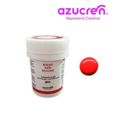 Colorant rouge hydrosoluble en gel Azucren 30g pour pâte à sucre