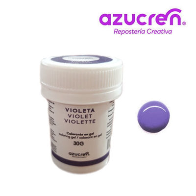 Colorant alimentaire violet Azucren 30g en gel hydrosoluble pour pâte à sucre