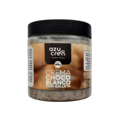 Crème chocolat blanc Azucren 300 g avec éclats de biscuits noirs