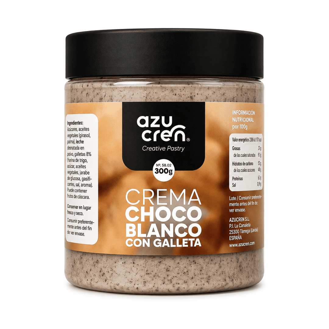 Crème Chocolat Blanc avec Biscuit - 300g - Azucren