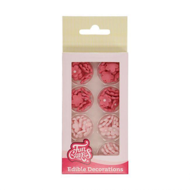 Décors en sucre - 64 fleurs roses