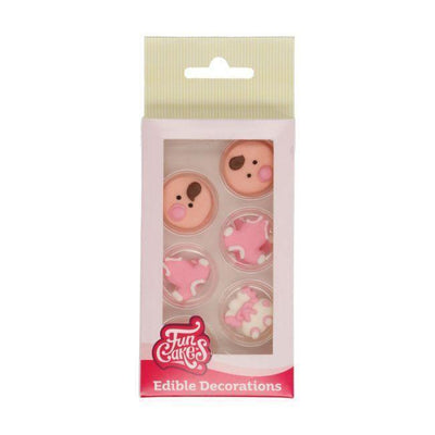 Décors en sucre Baby Girl Set/12 - FUN CAKES